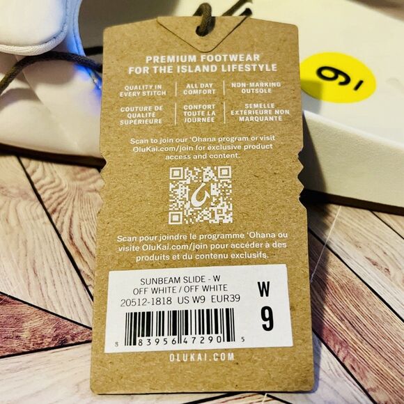 OluKai Sunbeam Slide Womens 9 Off White Comfort Sandal Beach Padded Arch Support - Picture 7 of 8